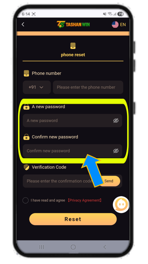 Tashan Win forgot password