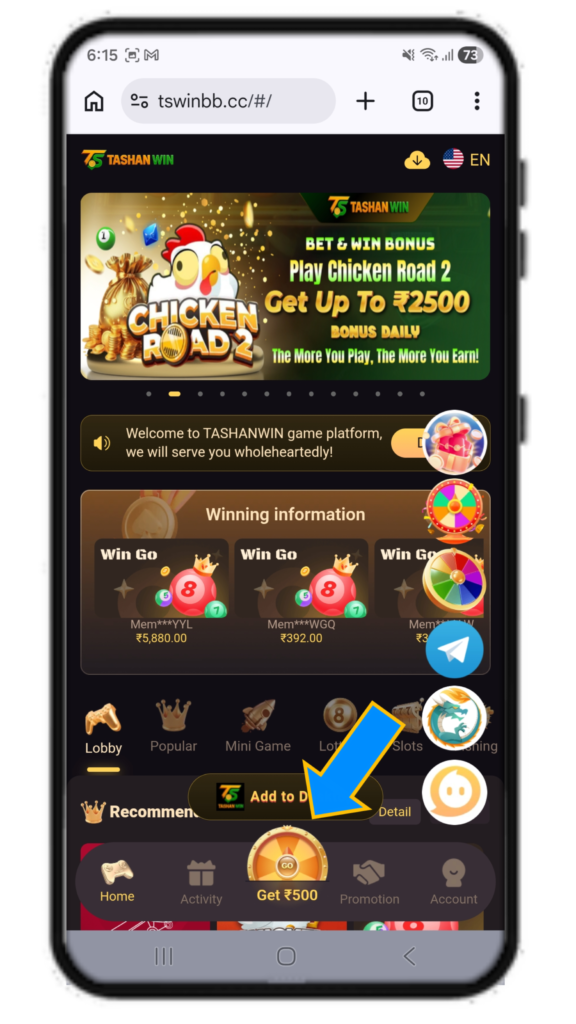 Tashan Win bonus